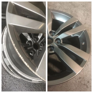 damage wheel picture of before and after